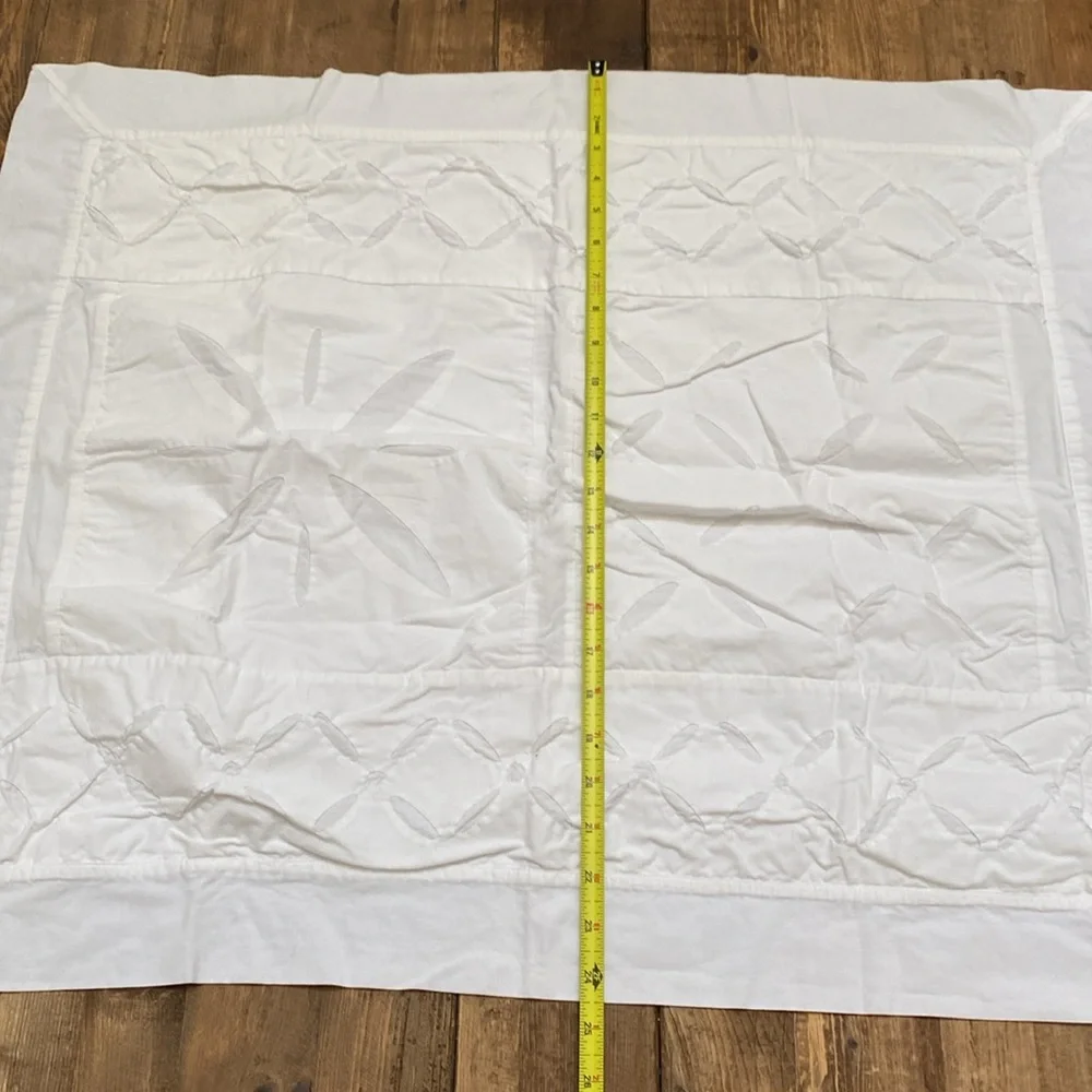 Pottery barn white standard pillow sham with quilted detailing